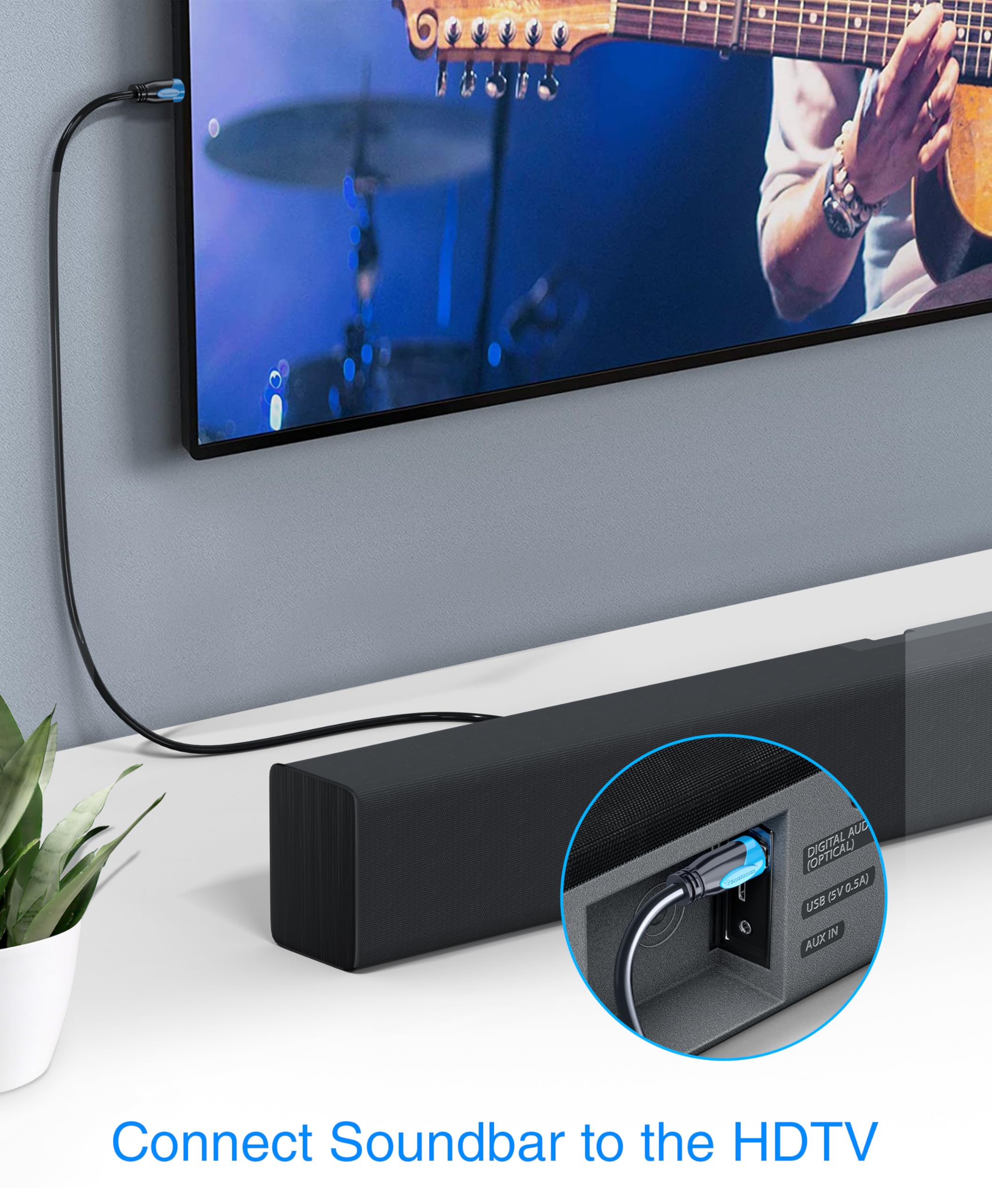 BlueRigger Cavo audio ottico digitale Toslink (100 m, cavo in fibra ottica, classe CL3 a parete, placcato oro 24 k), compatibile con Home Theatre, Sound Bar, TV, Xbox, Playstation PS5/PS4