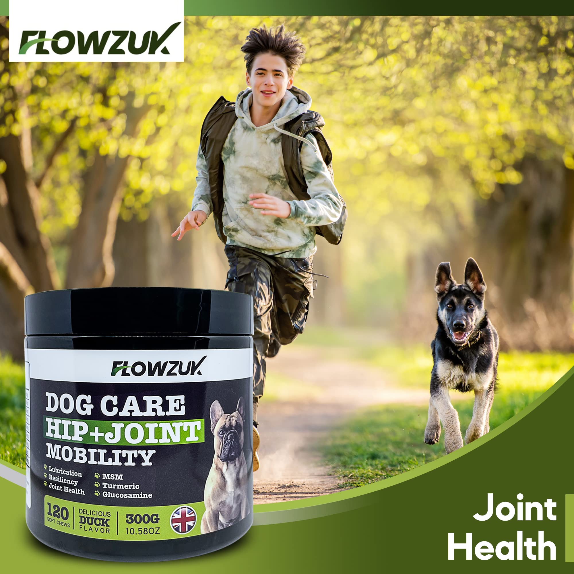 Flowzuk Dog Care Supplement, All-Natural Hip and Joint Supplements for Dogs, Dog Joint Itch Chews with Glucosamine, Turmeric - Image 4