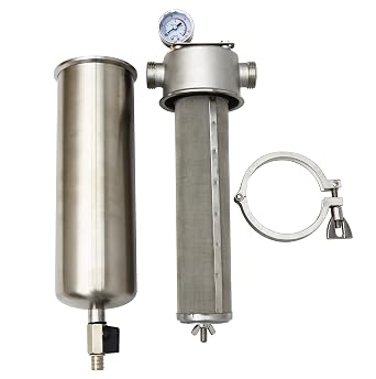 TECHTONGDA Whole House Sediment Water Filter Strainer Reusable 304 Stainless Steel with 40m Filter Screen 8000L/H