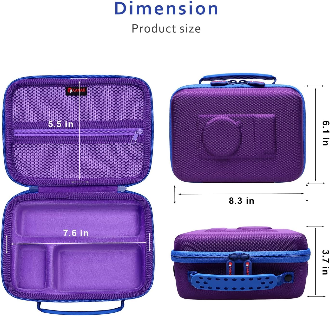 XANAD Hard Case for Sony Alpha ZV-E10 / ZV-1 / ZV-1F / ZV-1 II Vlogging Camera with Vlogger Accessory Kit Tripod (GP-VPT2 BT) and Microphone - Carrying Storage Bag (Purple) - Image 4