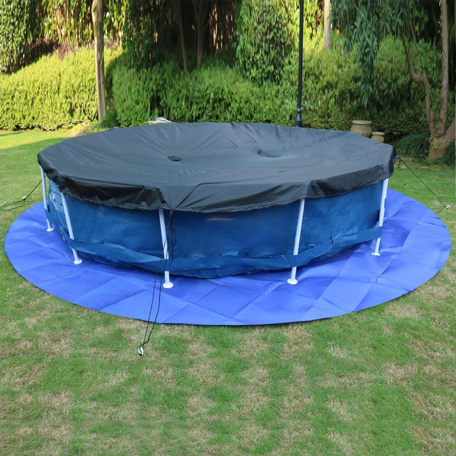 Telone Di Protezione Sotto Piscina Rotondo Impermeabile Resistente Al Sole | Tappeto Rivestimento Piscina Per Esterno Auto Camion Merci Vasca Idromassaggio Centro Fitness Palestra Giard