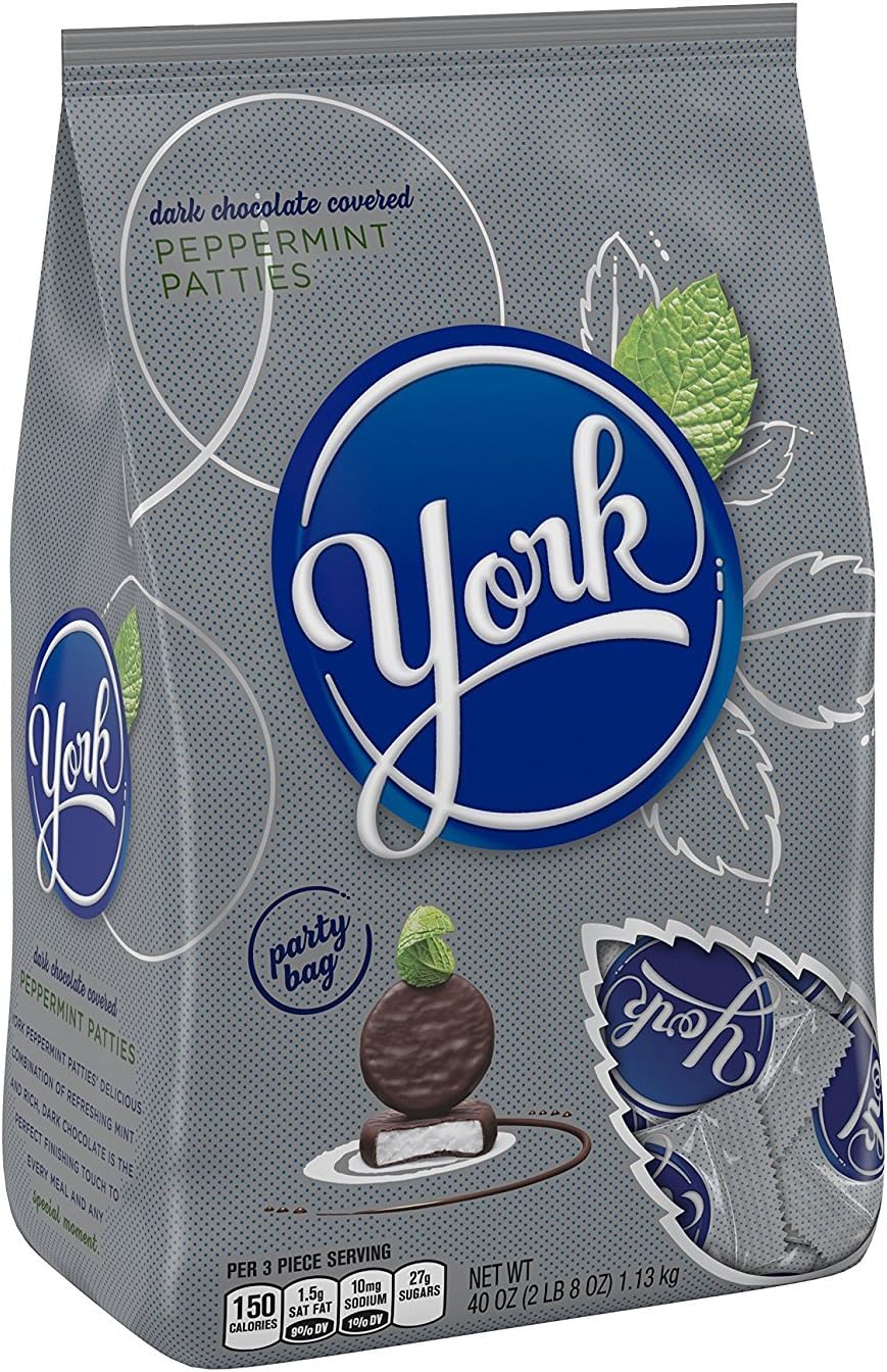 YORK Dark Chocolate Peppermint Patties, 2.5 Pound Bag (40 oz)