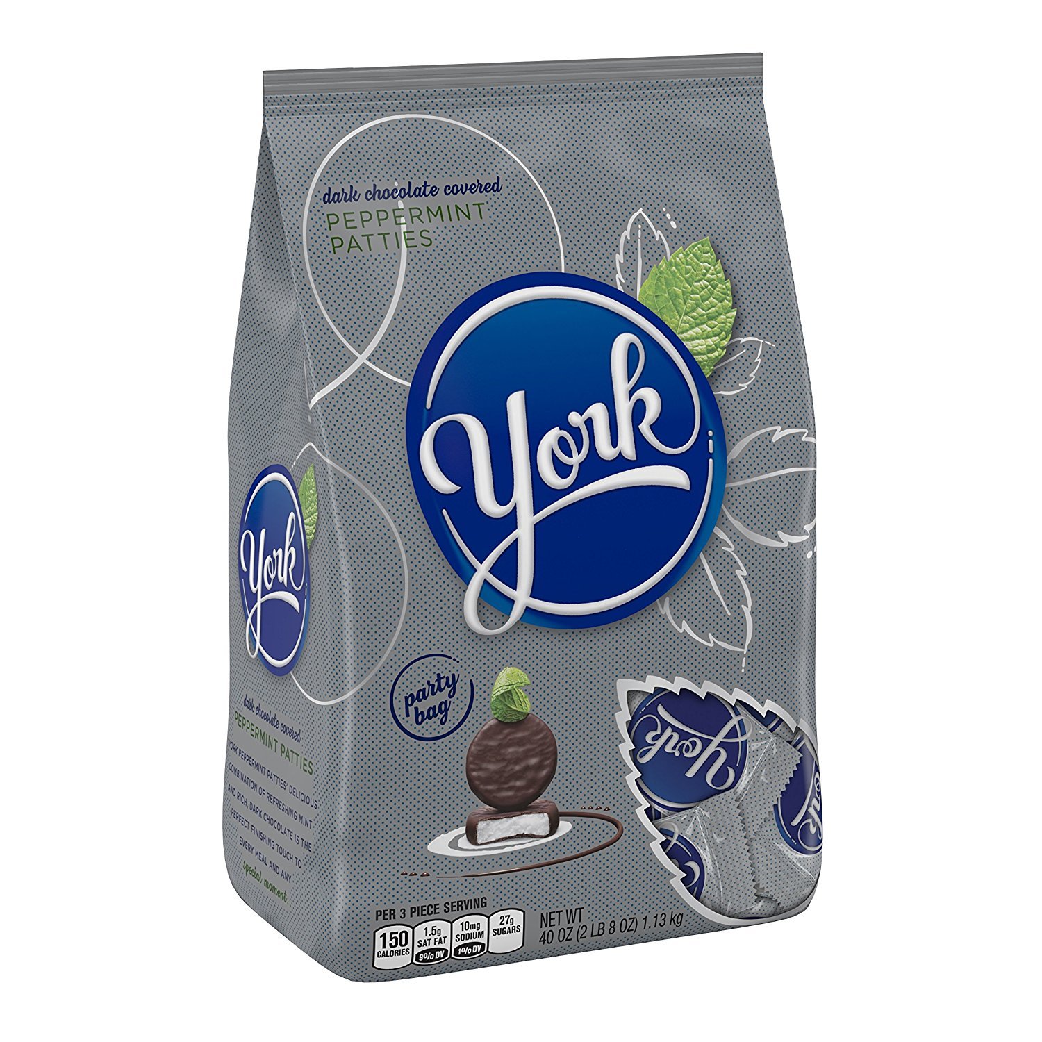YORK Dark Chocolate Peppermint Patties, 2.5 Pound Bag (40 oz)