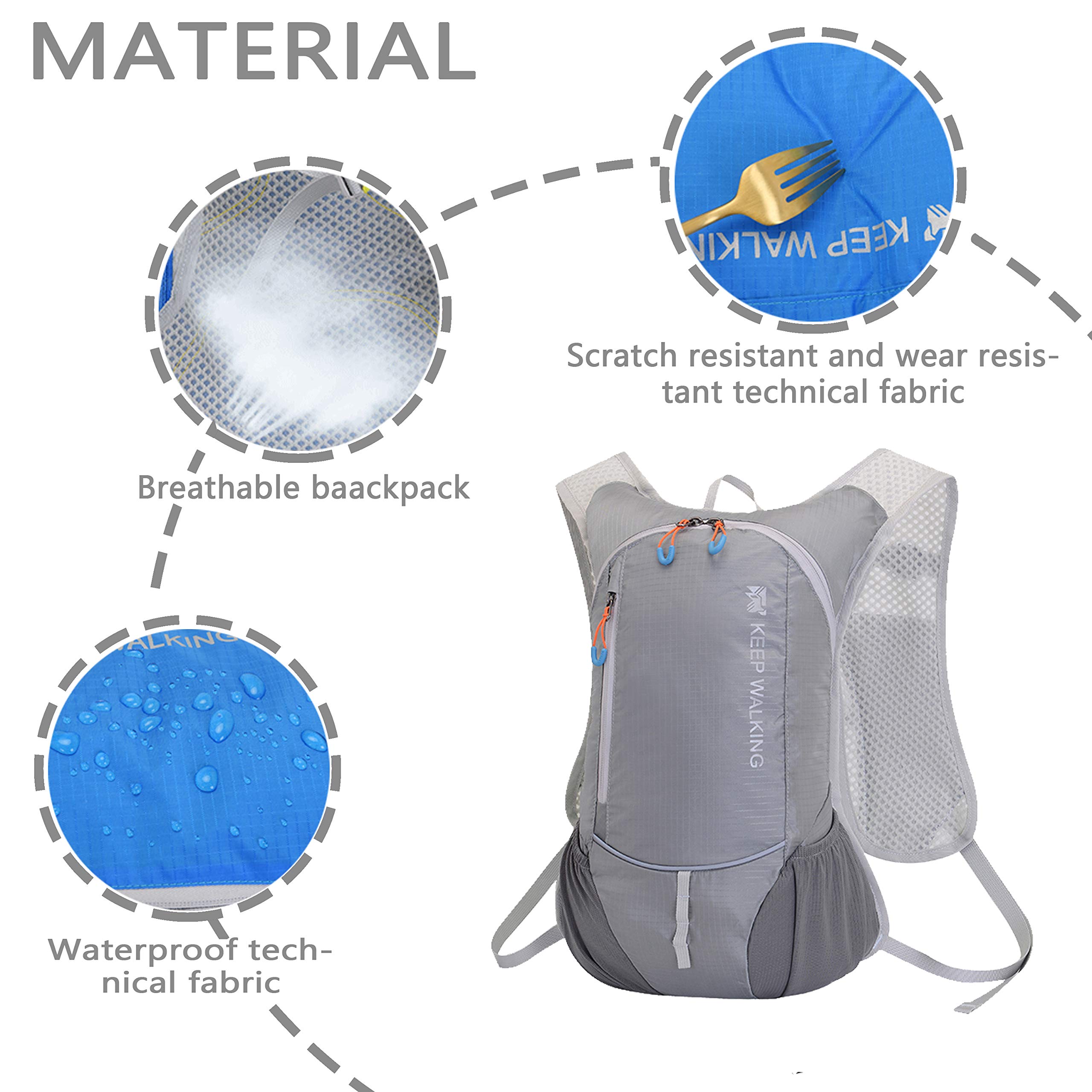 Zaino per l'idratazione, Sacca d'Acqua da 2 Litri, Custodia per Tracolla, Zainetto Leggero per Escursionismo, Ciclismo, Corsa, Bicicletta, Campeggio,Black