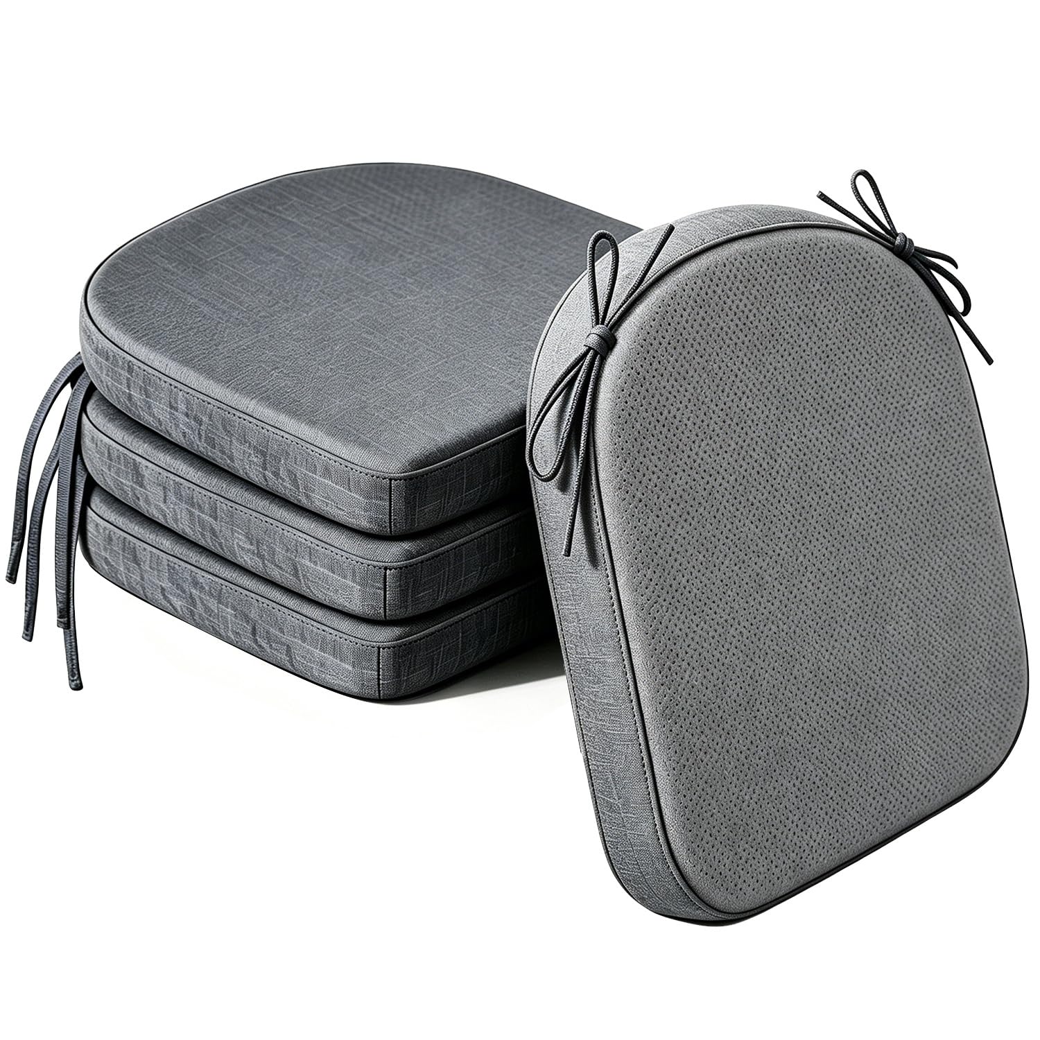 Cafusesdd Cafusedd Non-Slip Bottom with Ties Patio Chair Cushions, 4 Psc U-Shaped Splash-Proof Seat Cushion, Patio Cushions for Outdoor & Indoor Different Chairs(DarkGray,19''*17'')