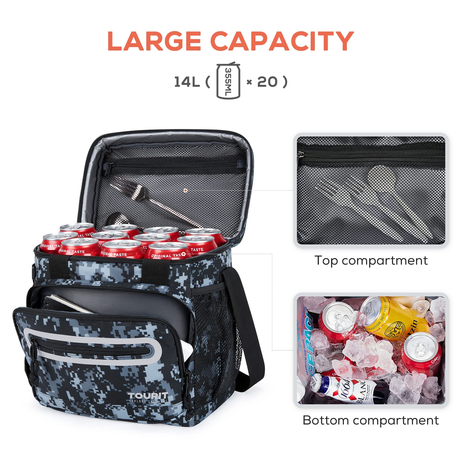 BISON 14L Insulated Collapsible Bait Bucket - Cool Bag With Zipped Lid For Fishing 6 thumbnail image