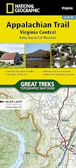 Appalachian Trail Virginia Central Map [Bailey Gap to Calf Mountain] National Geographic Topographic Map Guide, 1504