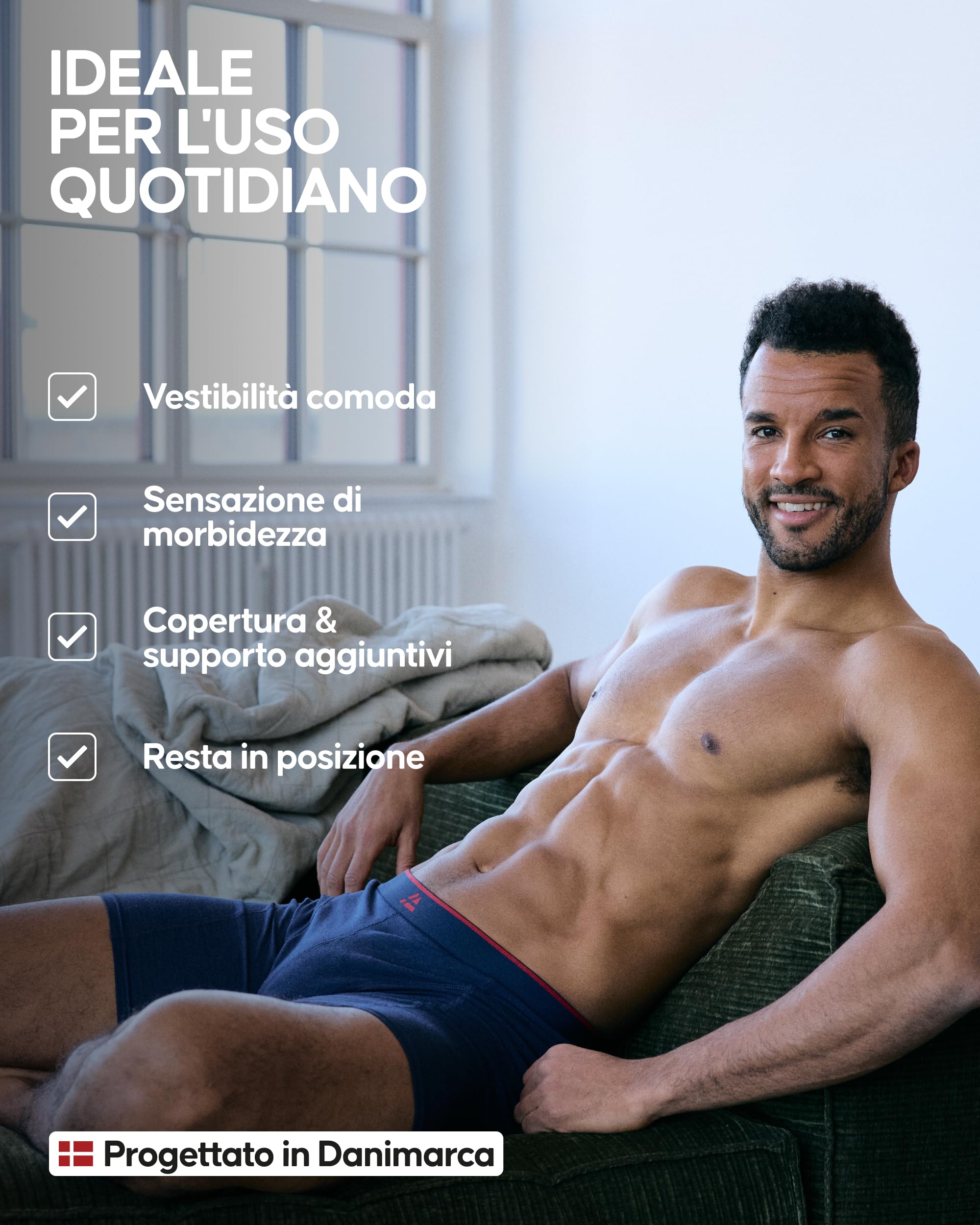 DANISH ENDURANCE Boxer Uomo Lunghi in bambù Ultra Morbido, Mutande Boxer a Pantaloncino in Bamboo, 3 o 6 Paia