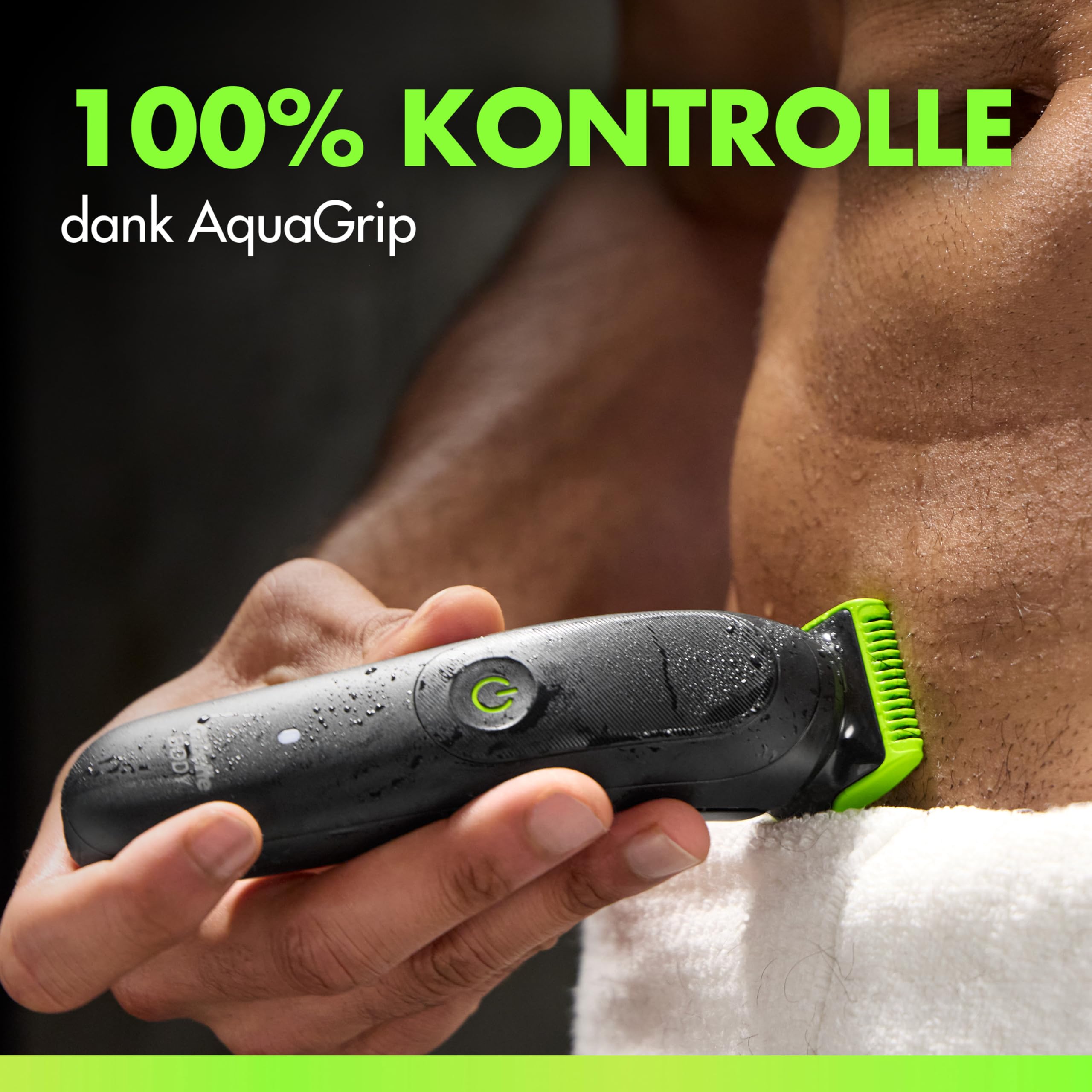GilletteLabs i5 Body + Intimate Trimmer Herren mit SkinFirst-Technologie — Intimrasierer Mann für Körper & Intimbereich, Wasserdichte — Schwarz/Grün