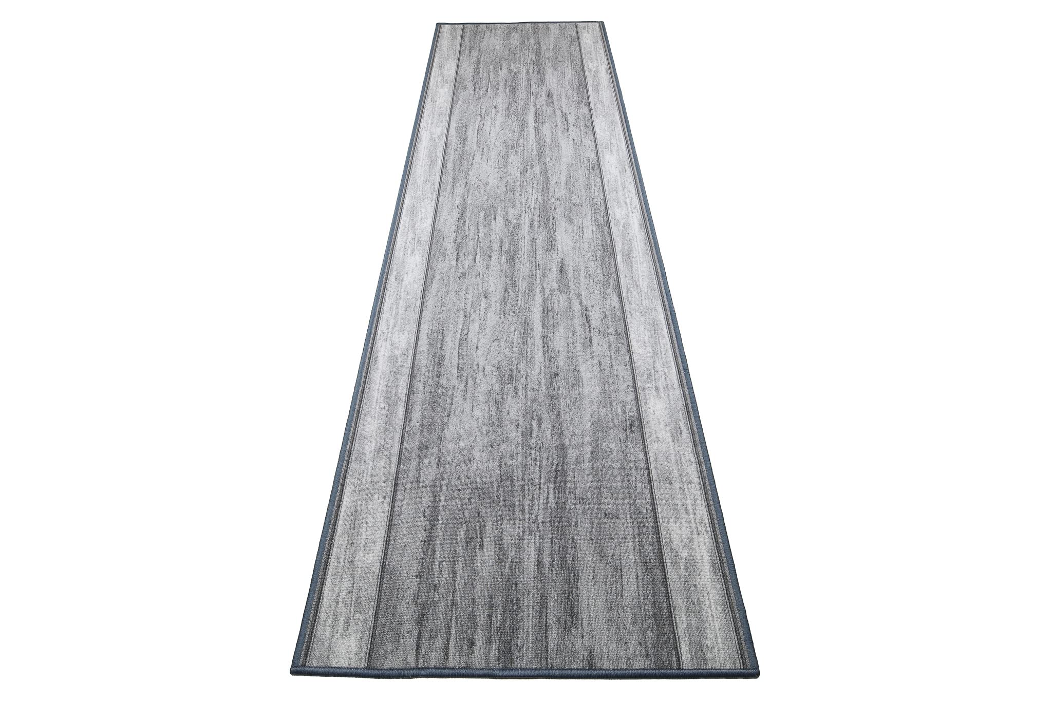 TAPISO Anti Rutsch Teppich Läufer rutschfest Brücke Meterware Modern Grau Hellgrau Meliert Streifen Design Flur Küche Wohnzimmer Diele 80 x 300 cm