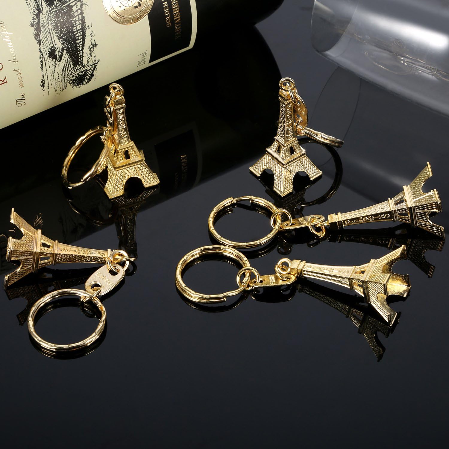 Outus 15 Pieces Eiffel Tower Keyring Retro Adornment French Souvenirs Keychains (Gold) : Clothing, Shoes & Jewelry