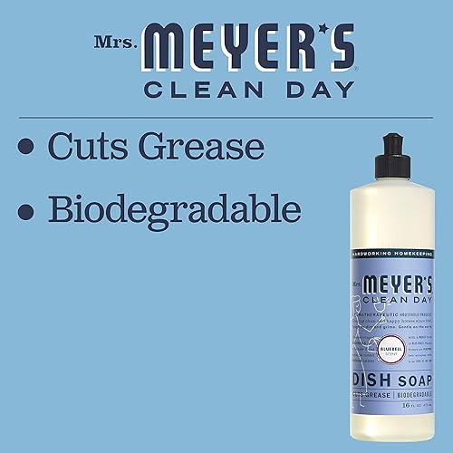 Miniatura 5 de Mrs. Meyer's Clean Day - Detergente líquido para platos, aroma a albahaca, fórmula biodegradable, paquete de 6 unidades, 16 fl oz