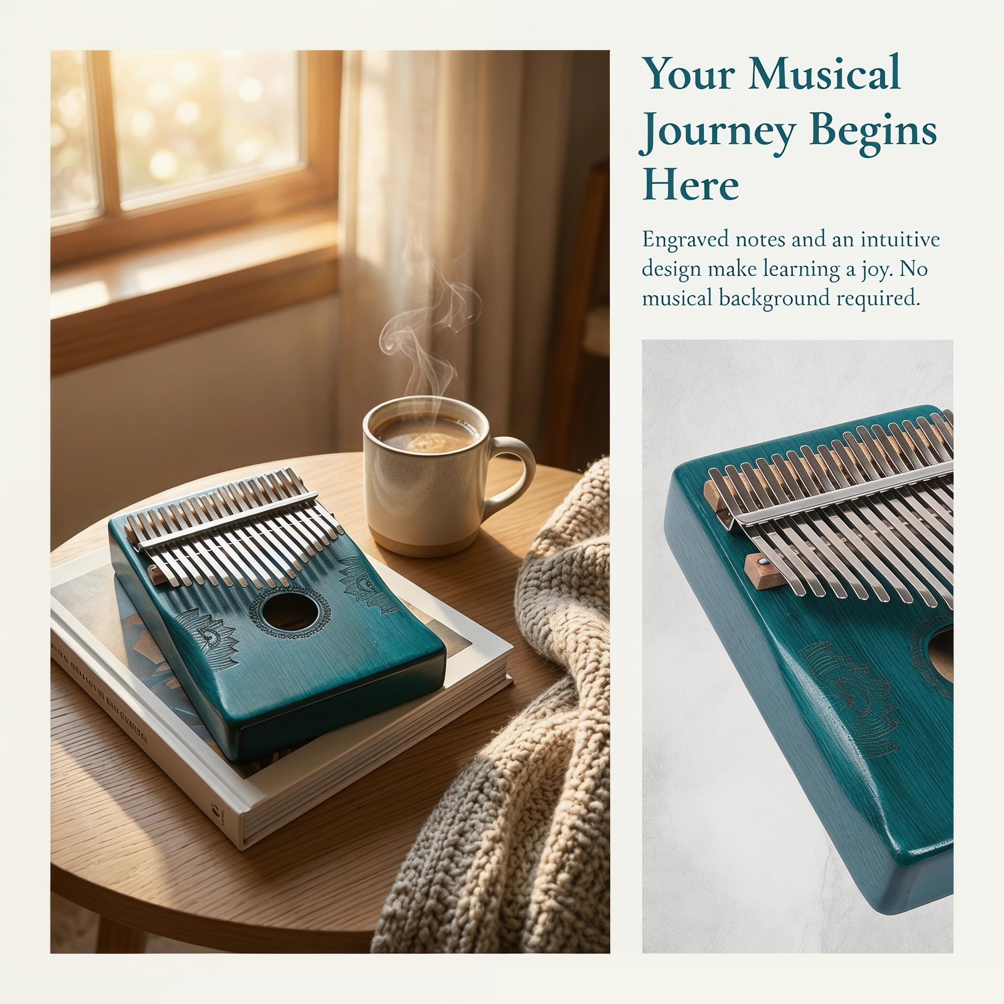 Kalimba - Piano de pulgar de 17 teclas, piano de dedo portátil Mbira, regalos para niños y adultos, instrumento musical, pianos de pulgar, 17 teclas (verde kalimba)