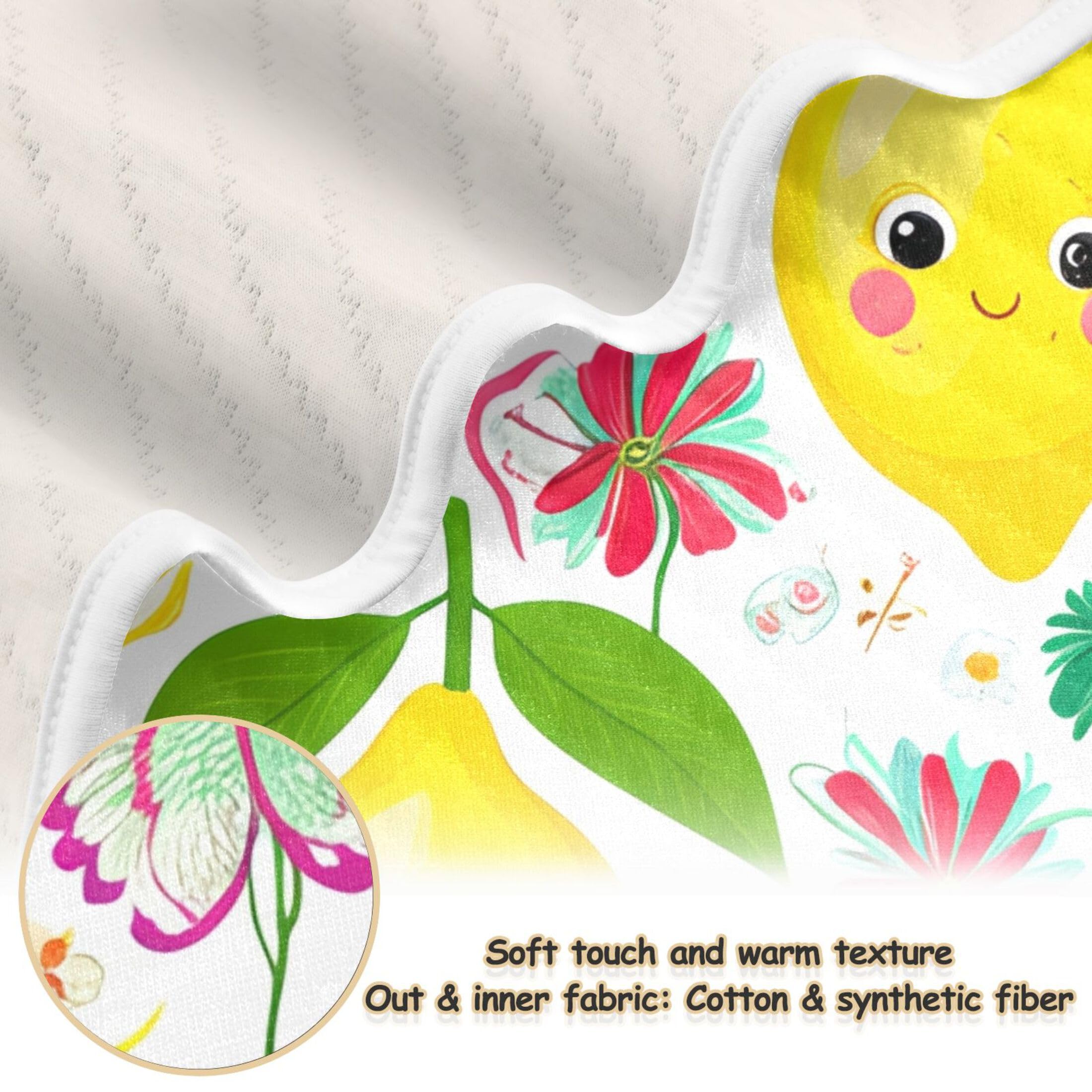 Burbuja Cute Lemons Baby Blanket for Boys Girls, Nursery Soft Warm Swaddling Receiving Baby Blankets, 30x40 in Toddler Blanket