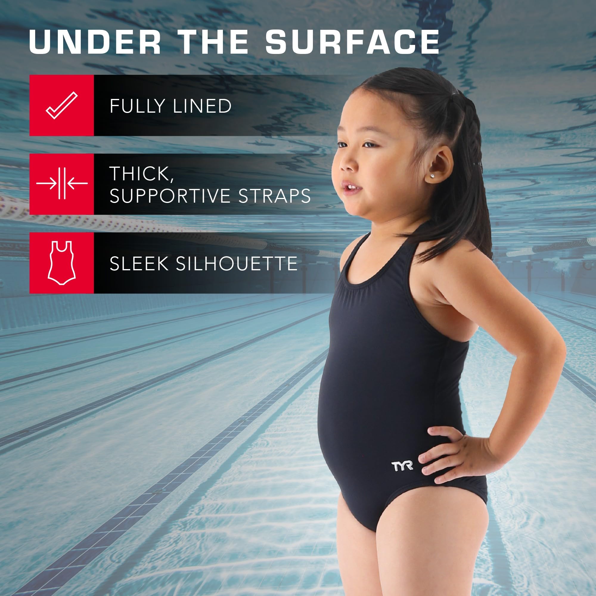 TYR Girls' Durafast Lite Ella Maxfit Swimsuit