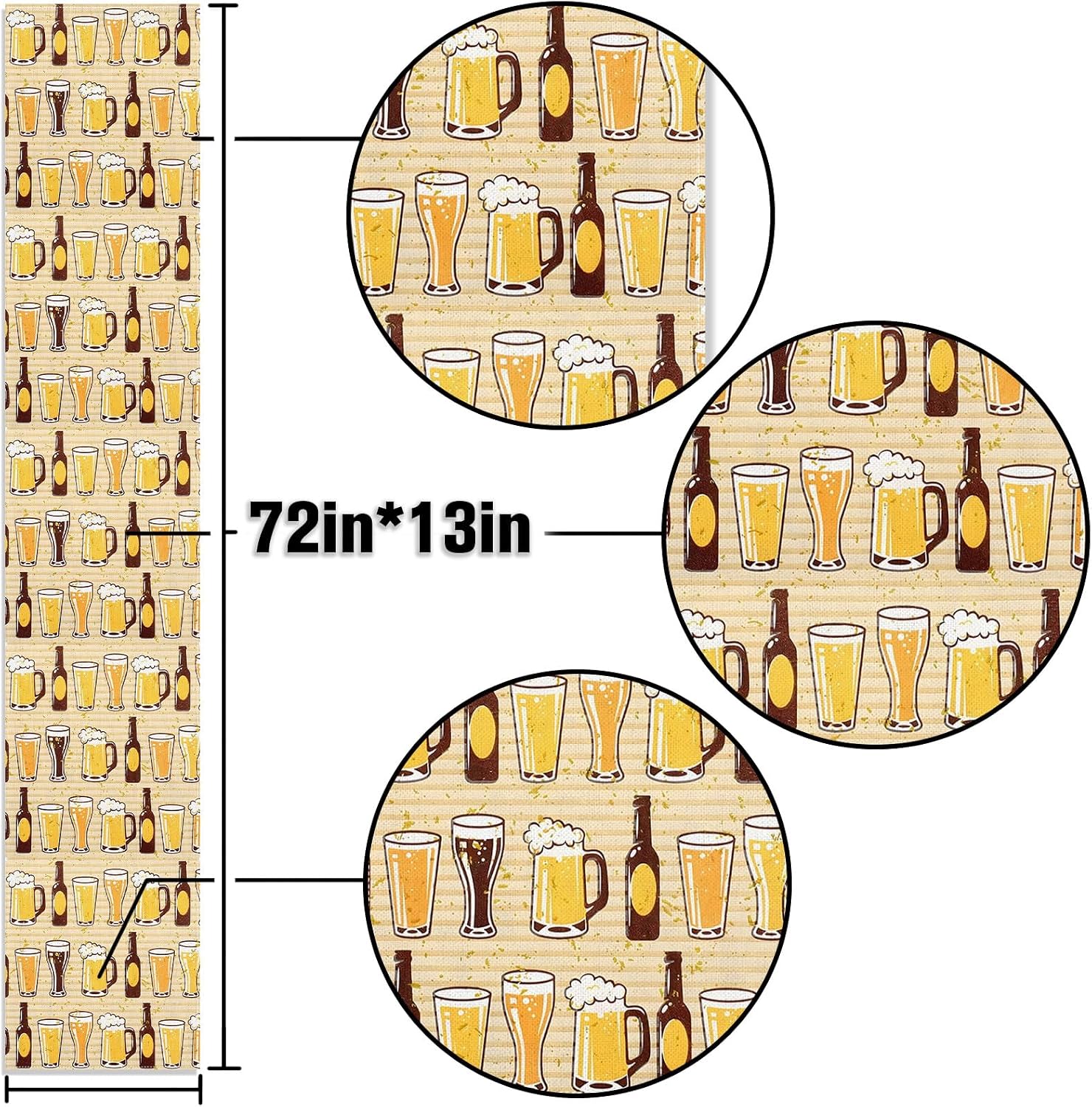 Cheers and Beers Table Runner Bar Themed Birthday Party Decoration Oktoberfest Man Guest Dining Room Home Kitchen Table Decor