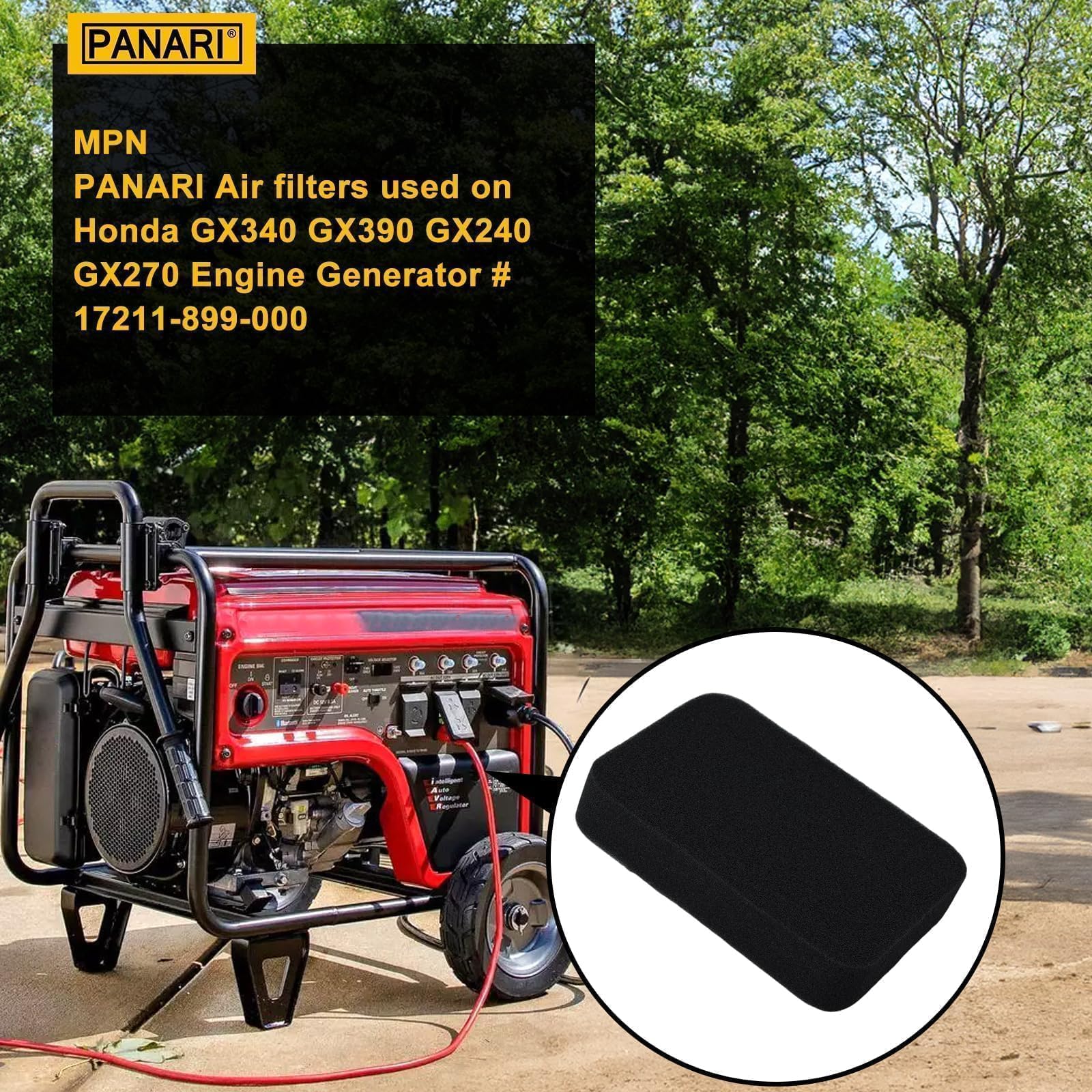 Panari Filtr powietrza do generatora Honda GP5500 GP6500 GP6500E GP7500 GP7500E GP8000E RS5500 RS7000E EB5000X EM5000SX EB5000 EB6500 EB3500 EM6500SX części 172111 -899-000