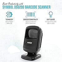 Vista 3 de DS9208 Zebra Symbol Digital Handsfree 1D/2D Barcode Scanner with USB Cable & Microfiber Cleaning Cloth - High Performance Scanning, Compact Design