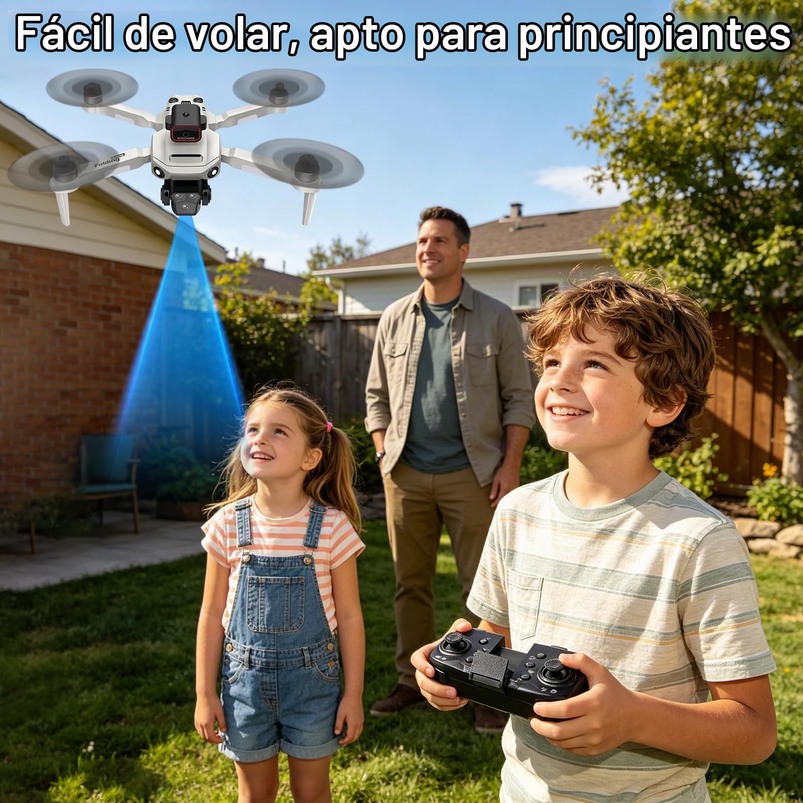 Dron Con Cámara 4K HD Para Principiantes, Dron Plegable, Motor Sin Escobillas, Flip 3D, Despegue/Aterrizaje 1 Botón, Modo Headless, Vuelo Waypoint, Regalo Para Niños O Principiantes, 2 Baterías