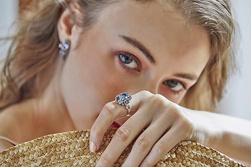 Miniatura 2 de Anillo de filigrana de plata de ley con piedras preciosas múltiples para mujer, Circonita, plata de ley, piedra preciosa