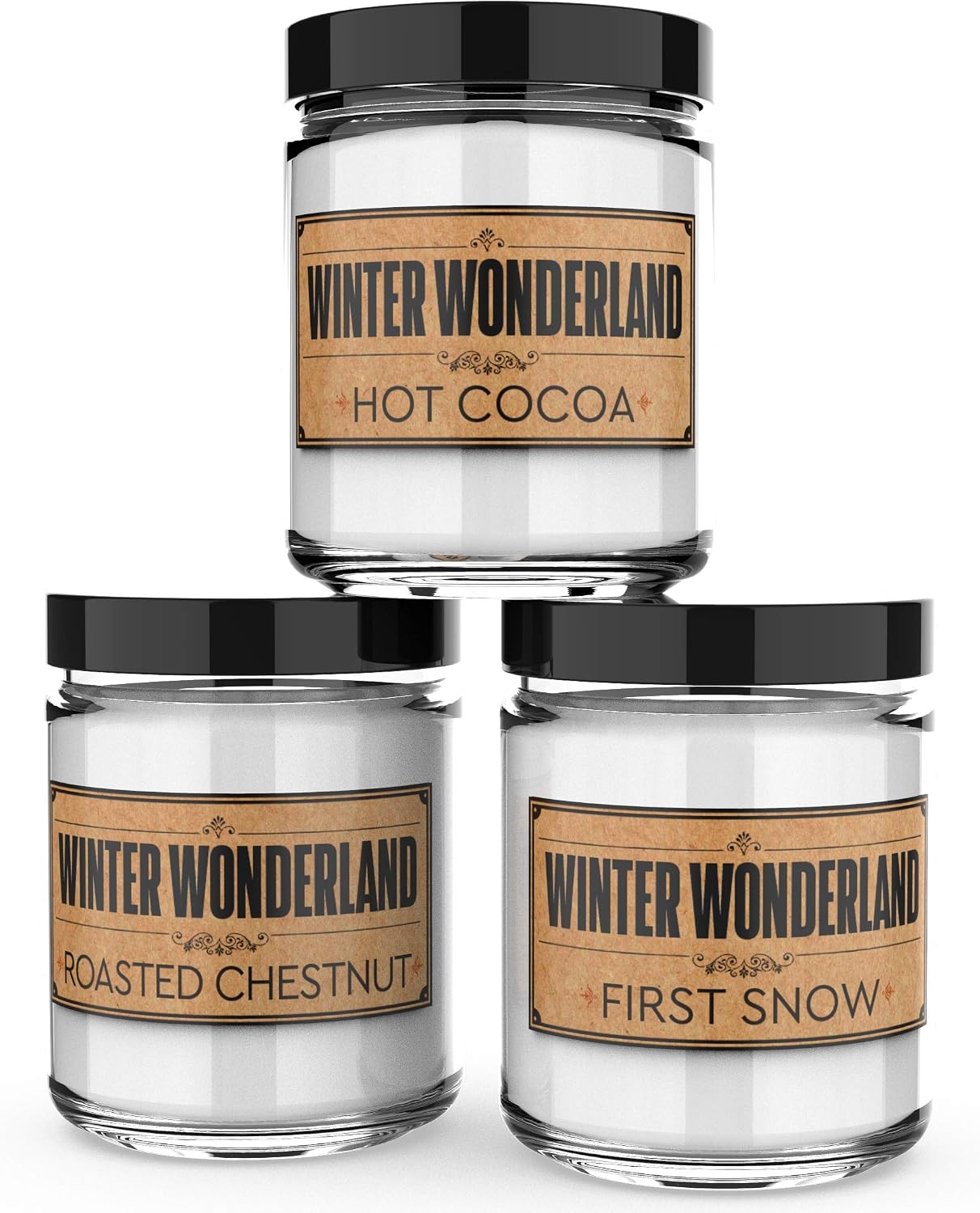 Old Factory Scented Candles - Winter Wonderland - Decorative Aromatherapy - Handmade in The USA with Only The Best Fragrance Oils - 3 x 4-Ounce Soy Candles