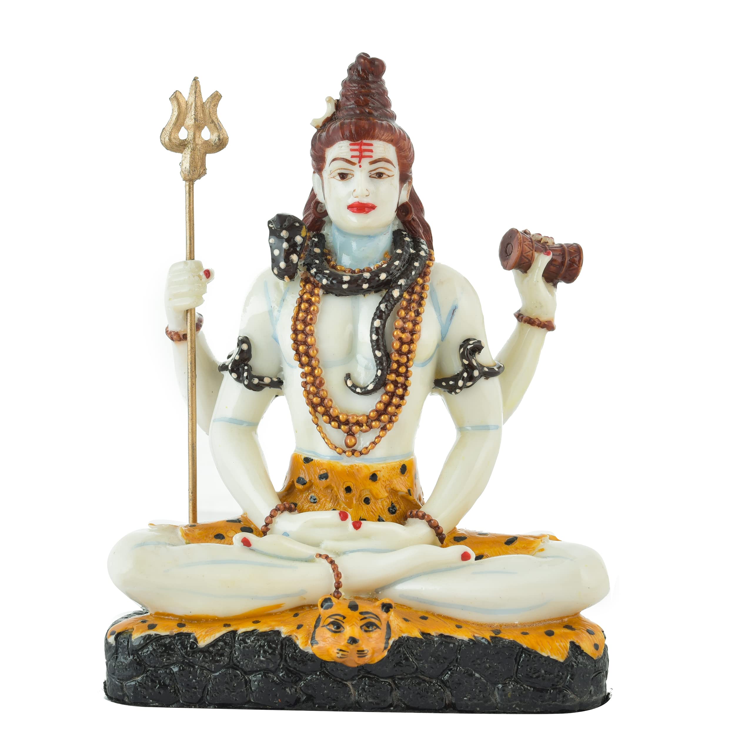 Archna Handicraft Polyresin Lord Shiva Sitting on Dhyan Mudra Murti Figurines Idol Mahadev Sculpture (6x5 Inch) - Image 4 thumbnail