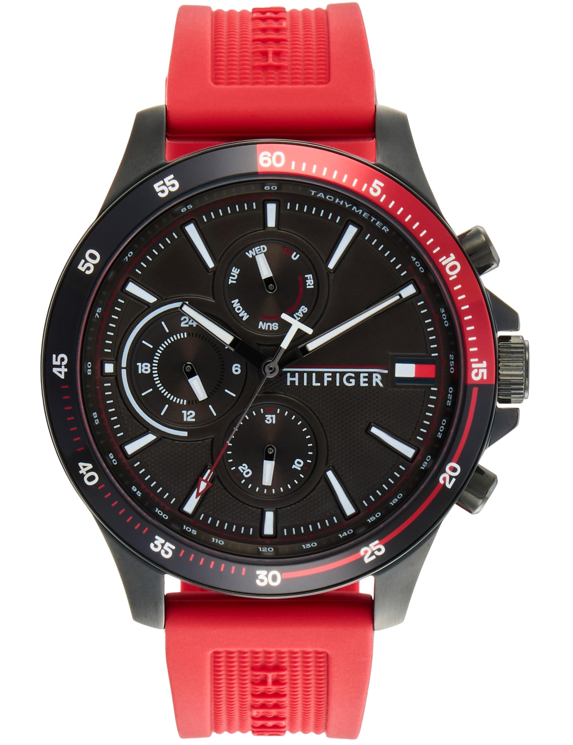 tommy hilfiger Quartz Multifunction Black Dial Silicone Strap Watch for Men-NETH1791722-picture-10