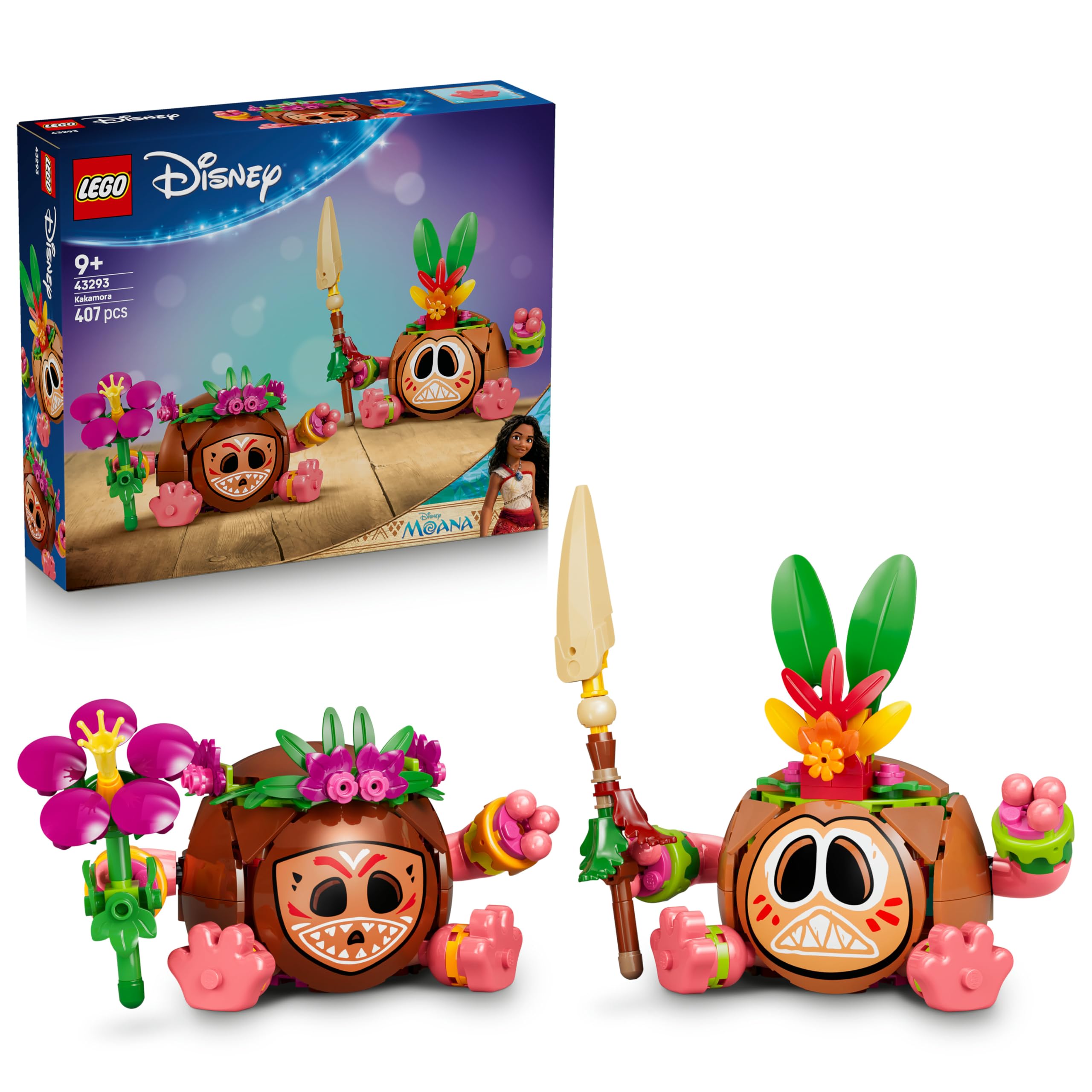 LEGO | Disney Moana Kakamora - Toy incl. 2 Flowerpot Figures w/Artificial Flowers for Kids' Room Decor - Gift for 9+ Year Old Girls & Movie Fans - 43293