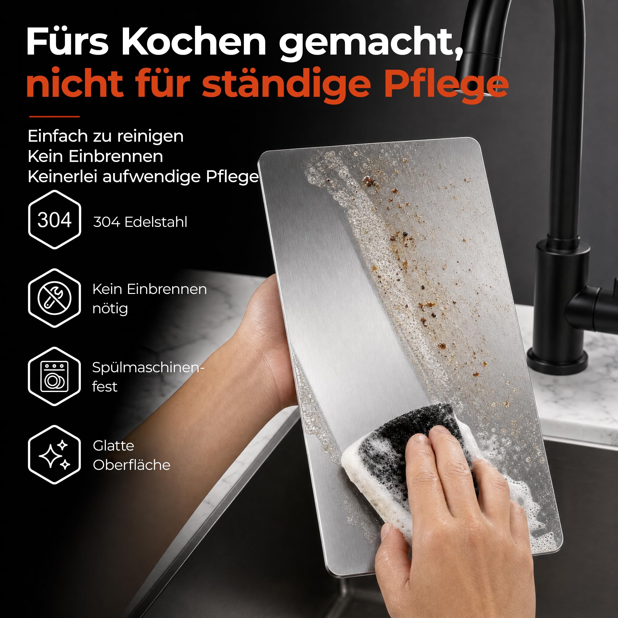 Smash-Burgerpresse, 304 Edelstahl, 1,13 kg, 21×10,8 cm | Hochleistungs-Burgerpresse, Für Burger, Speck, Steak & Sandwiches, Spülmaschinenfest, Hitzebeständig, Flacher Kochgewicht