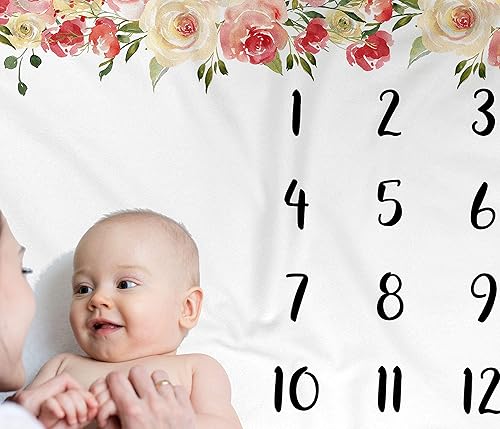 Miniatura 5 de Manta mensual de elefante para bebé, manta de mes con nombre para niña, accesorios de fotos de meses, tapete de fotografía para recién nacidos,