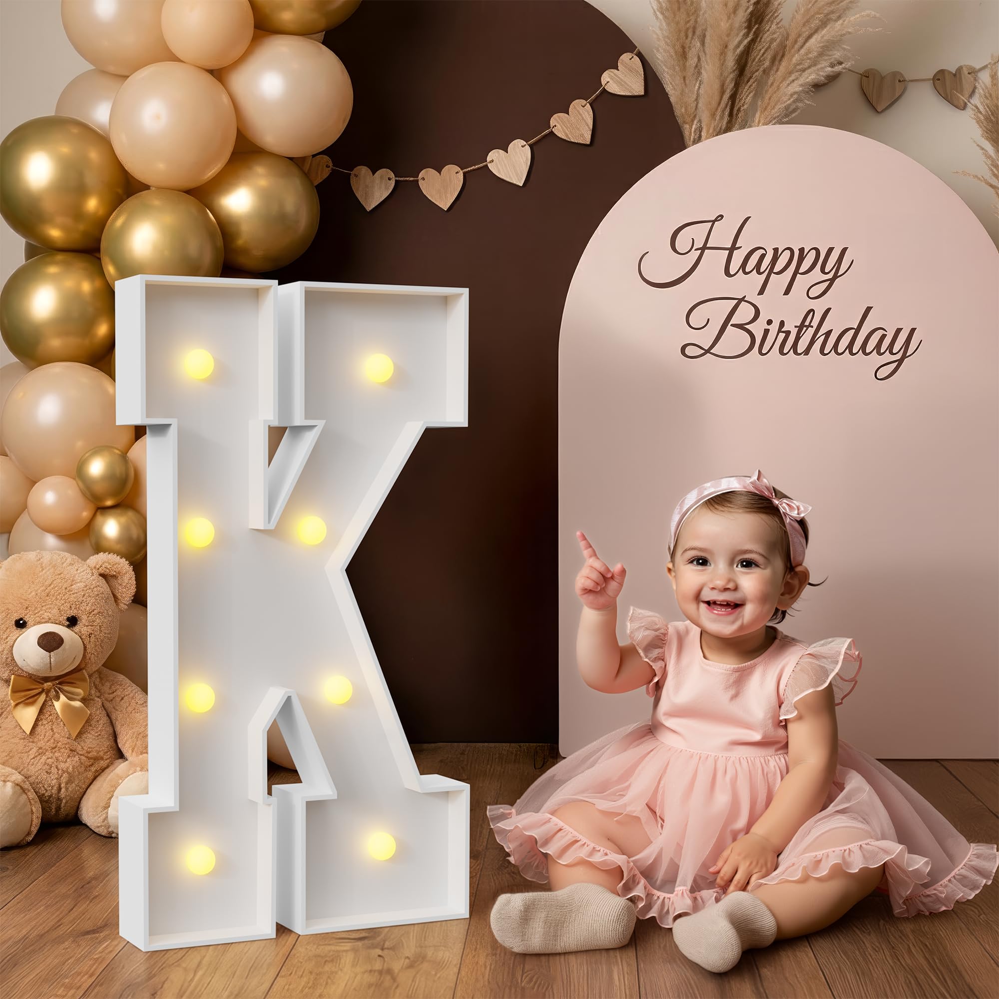 Photo 1 of 2.3ft Letters, Large Marquee Letters K, 2.3 Feet Tall Big Sign K with Warm White Light for Birthday Wedding Proposal Engagement Graduation Party Backdrop Decorations