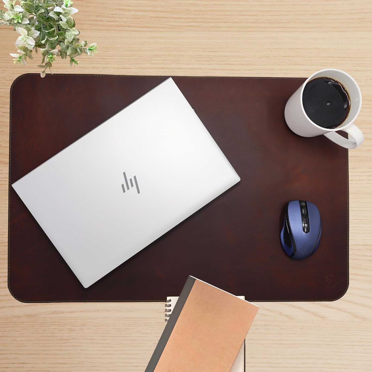 Havee Cabana Desk Mat - Genuine Leather Handmade in Colombia - Brown
