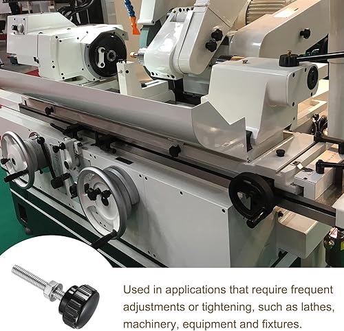 Miniatura 159 de uxcell Juego de 4 perillas moleteadas, tornillos de pulgar con tuercas y arandelas, rosca macho métrica M6 x 1.378 in, cabeza de plástico de 0.984