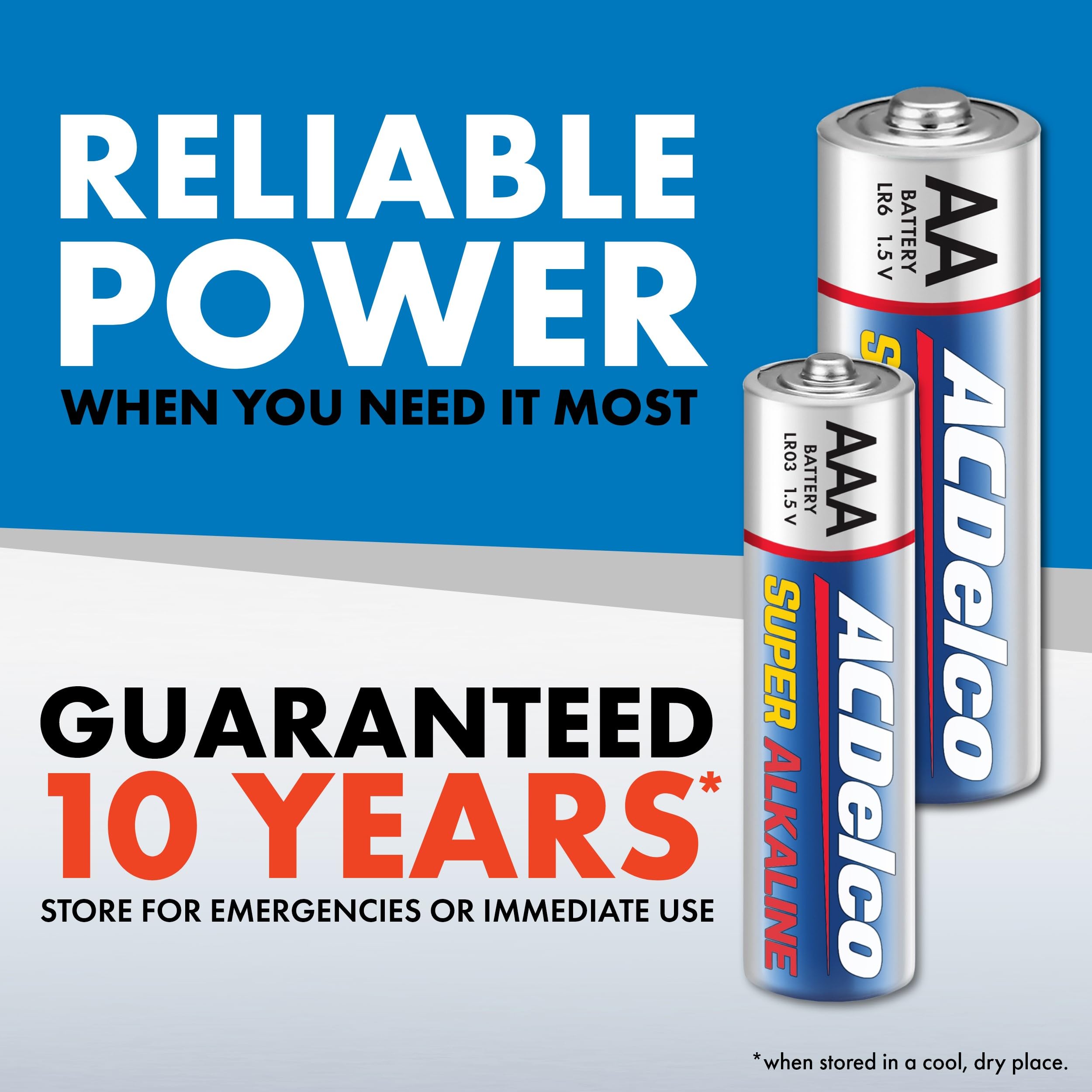 Acdelco Super Piles Alcalines, 20-Count des AA et 20-Count du AAA