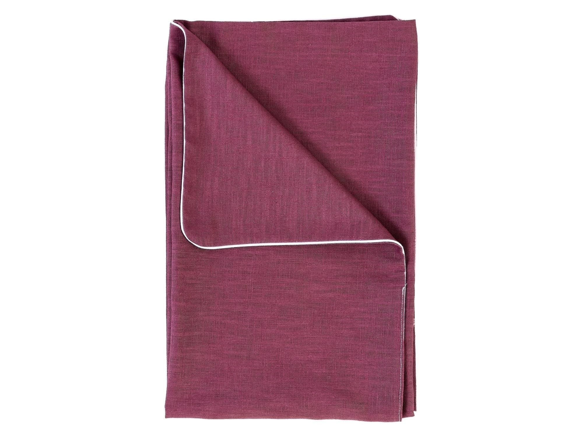 KraftKids Babydecke doppellagig für Kinderwagen, Babytrage, Schmusen und Einwickeln, Magenta dunkel aus 100% Leinen, 100 × 70 cm, atmungsaktiv, handgefertigt EU