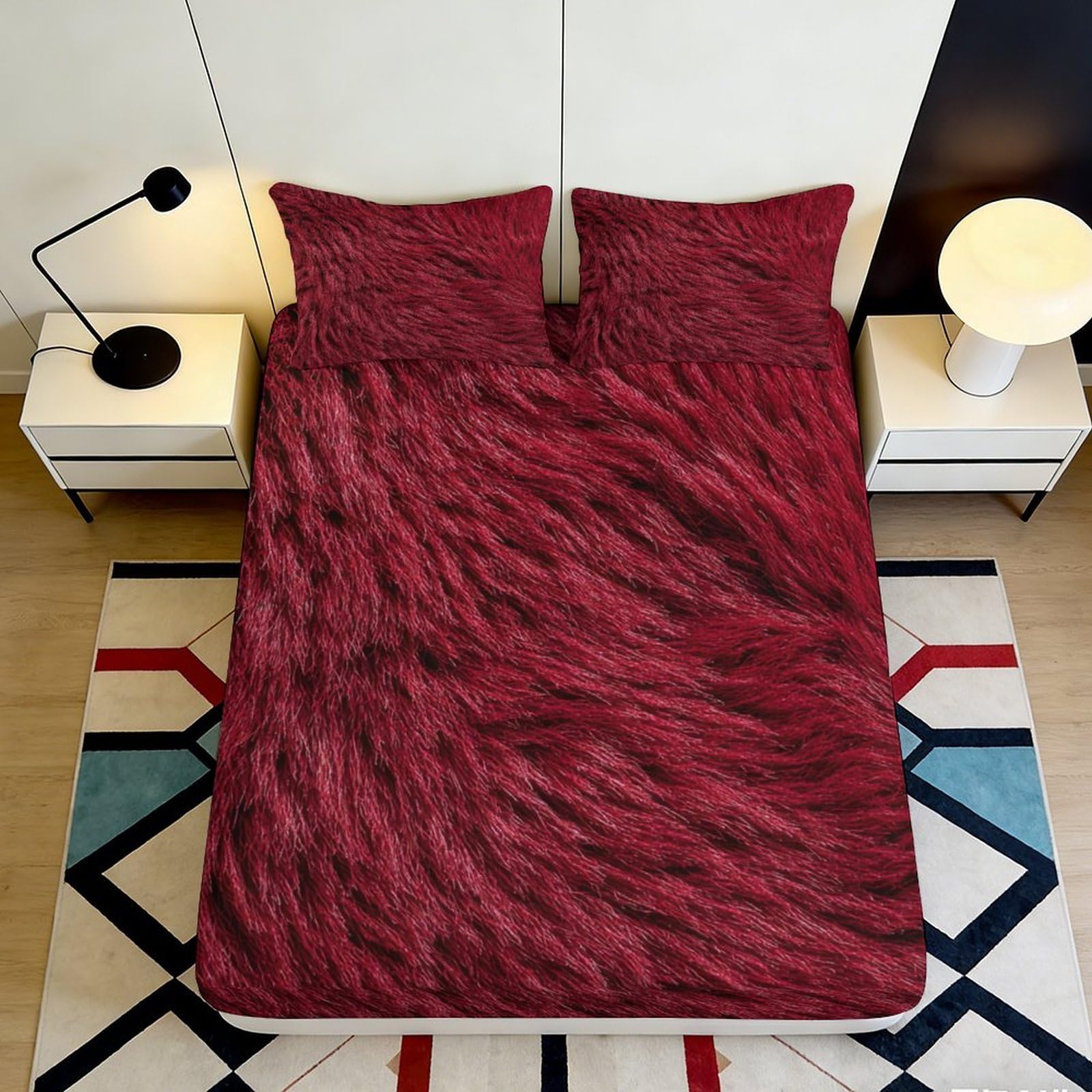 3D Printed Cute Hamster Fitted Sheet Microfiber Non-Slip Deep Pocket Hamster Mattress Fitted Cover Bedroom Bedding for Adults Teens 180x200x25cm