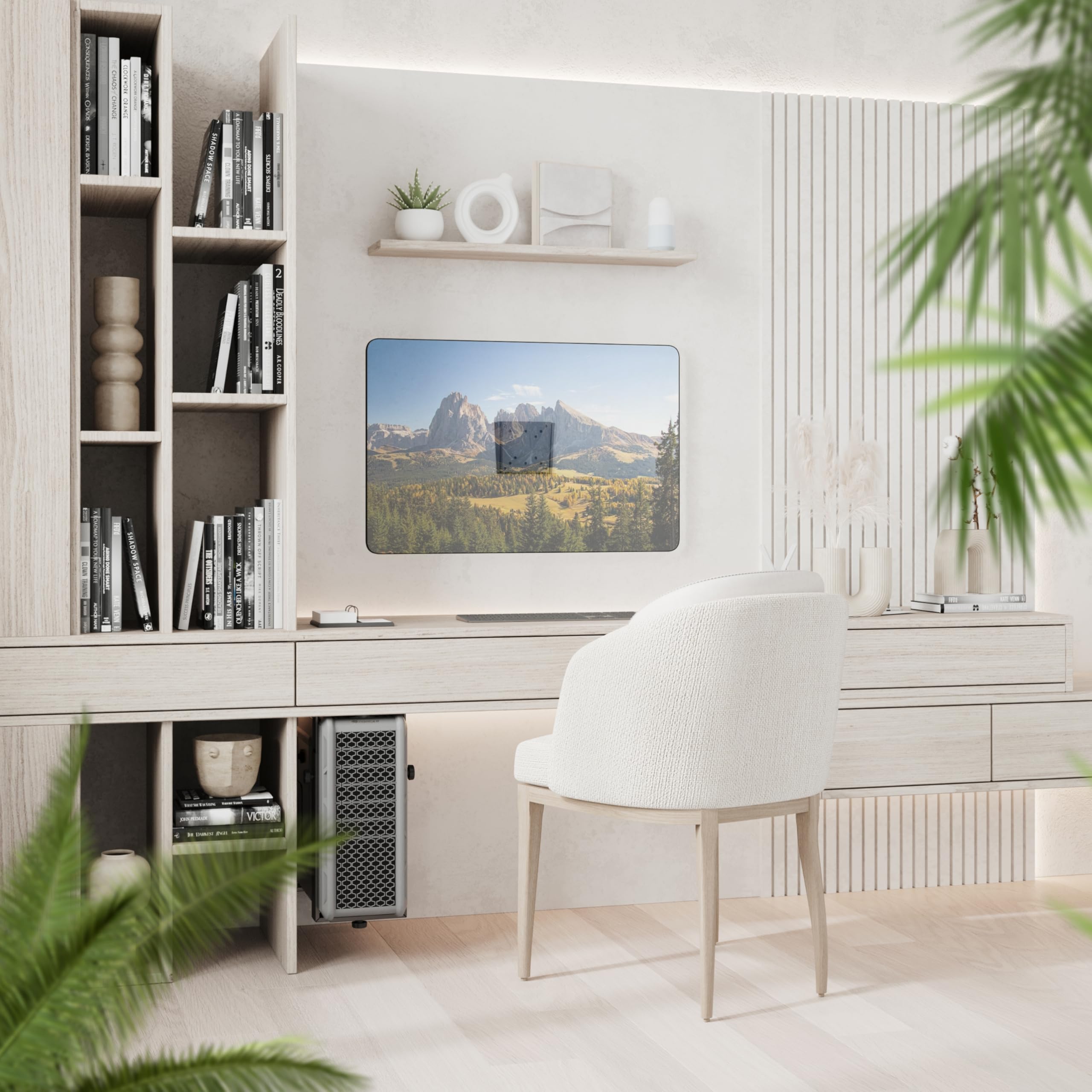 RICOO F0311 Support Mural Écran PC TV 13 17 19 22 24 27 28 32 34 Pouces Fixe Plat Ultra Slim Universel Fixation Murale TV QLED OLED LED LCD VESA 50x50 75x75 100x100