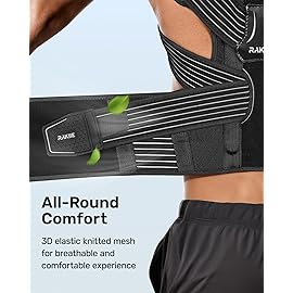 Rakiie Ergonomic Back Straightener Posture Corrector, Adjustable Non-slip Back Strap Can Wear by Self, lumbar Support for Shoulder Neck Hump Slouching Corrector, Gray Size S (Upper Waist: 29.5-35.4)