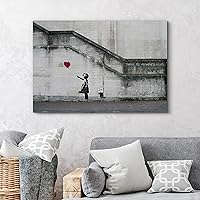 Vista 4 de Impresión sobre lienzo estampado Wall26 de Banksy Street, listo para colgar