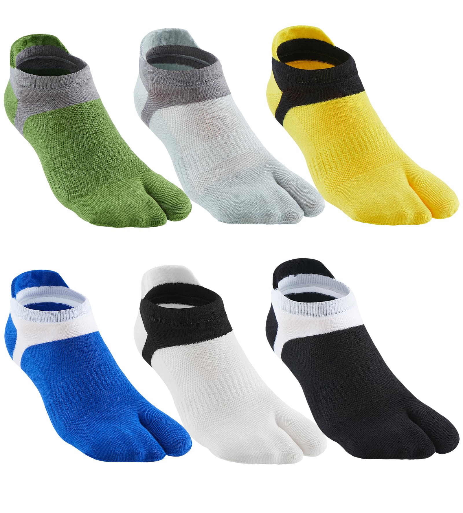 FasotMen's Tabi Socks Flip Flop Split Toe Big Toe Cotton Athletic 4 Pack 6 Pack