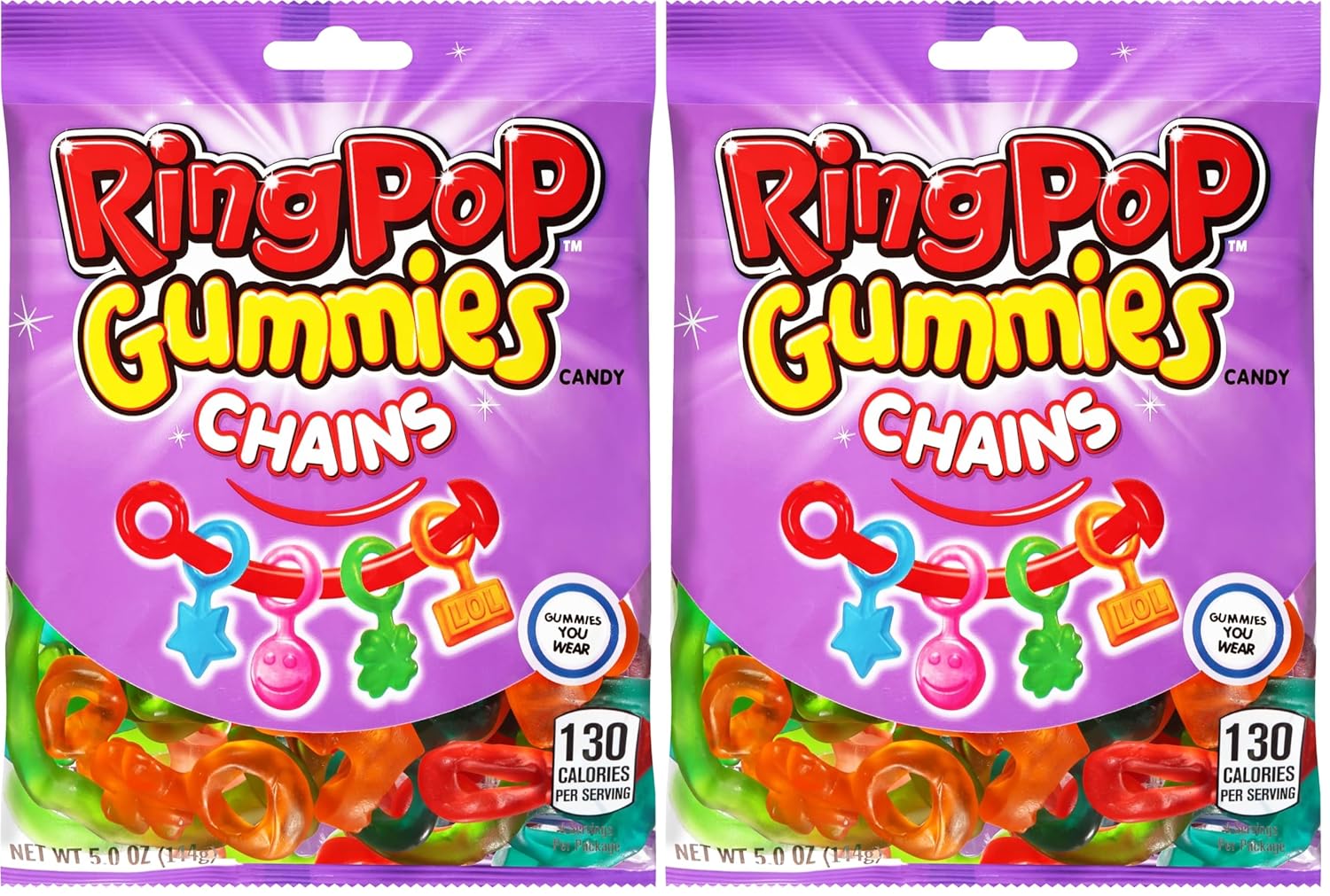 Ring Pop Gummies Rings - Individual 16 Packs Assorted Gummy Candy Flavors (1.7 Oz Bag) - Fun Candy for Birthdays and Celebrations