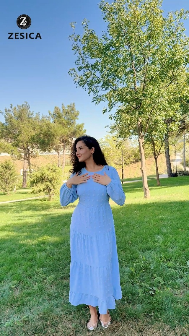 ZESICA Women's Fall Long Sleeve Maxi Dresses 2026 Crew Neck Swiss