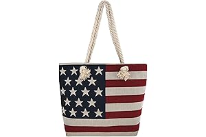 Patriotic Gift Bags - American Flag Embroidered Tote Bag