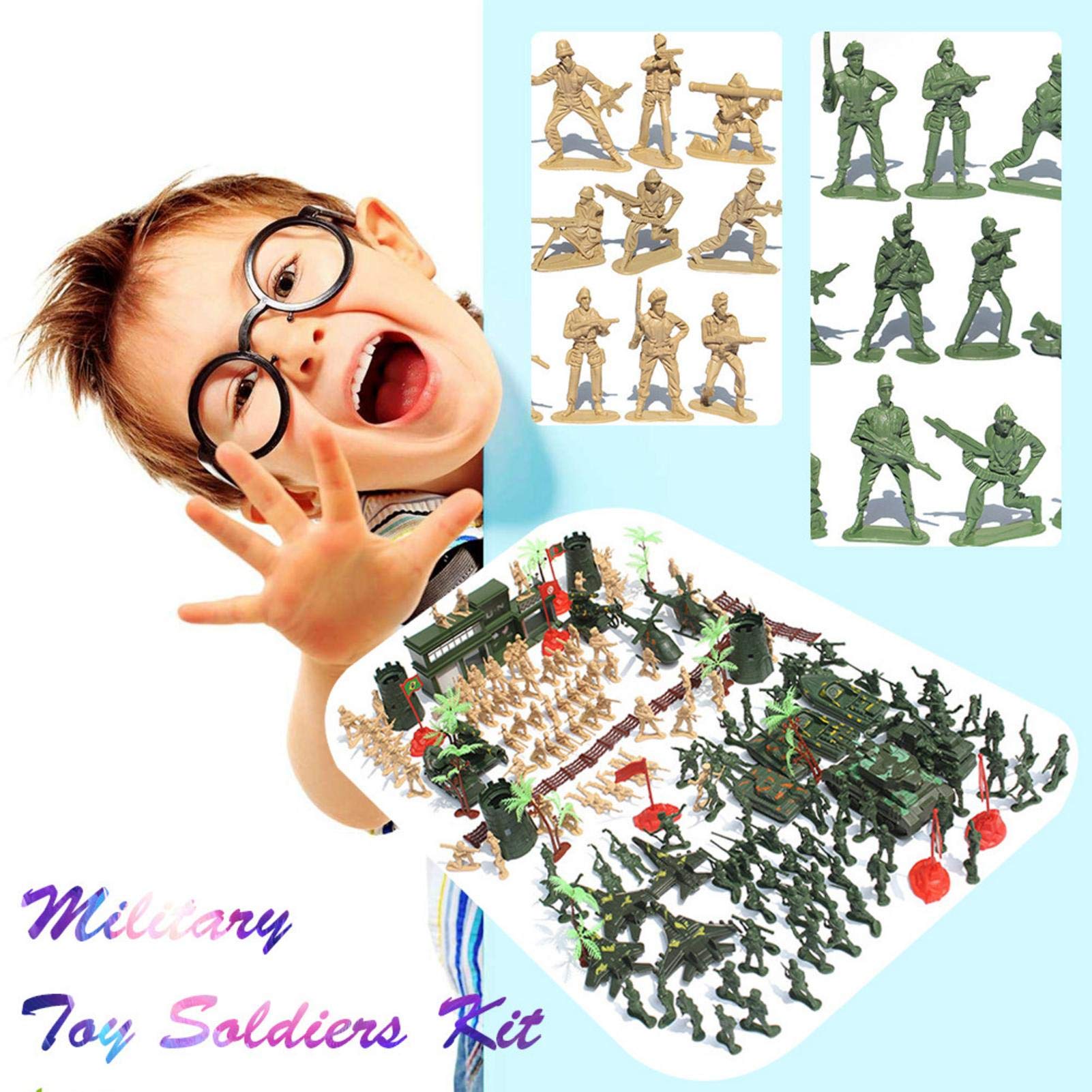 Amazon.co.jp: 小さな兵士188個 子供のおもちゃ 3-5cm 兵士軍事モデル