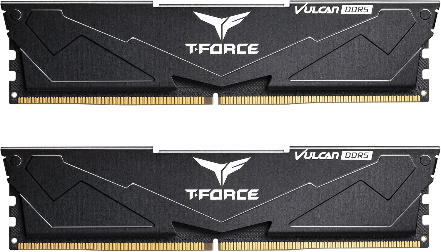 T-Force Vulcan DDR5 64GB (2x32GB) 6000MHz (PC5-48000) CL38 Intel XMP 3.0 & AMD Expo Compatible Desktop Memory Module Ram Black FLBD564G6000HC38ADC01