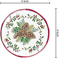 Vista 2 de UP UPware Pinecones Platos de melamina redondos para postre, platos pequeños de servir, decoraciones de Navidad, para aperitivo, aperitivos