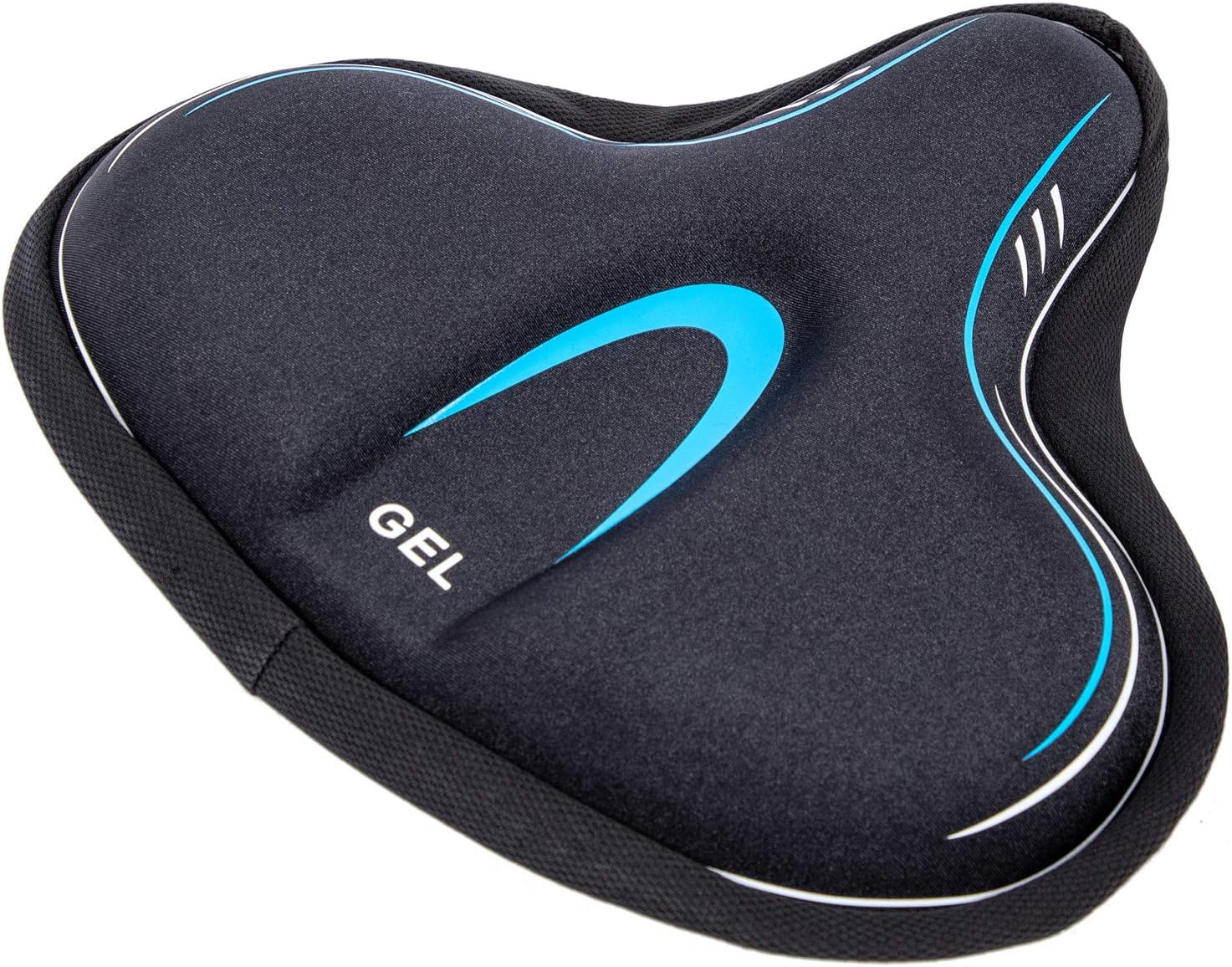 YBEKI Wide Gel Bike Seat Cover for Peloton/Spin Bikes - 2cm Cooling Gel & Memory Foam Cushion | Non-Slip Base & Airflow Vents | Fits 8.5-10" Wide Saddles (YOSUDA/Echelon/Schwinn Compatible)