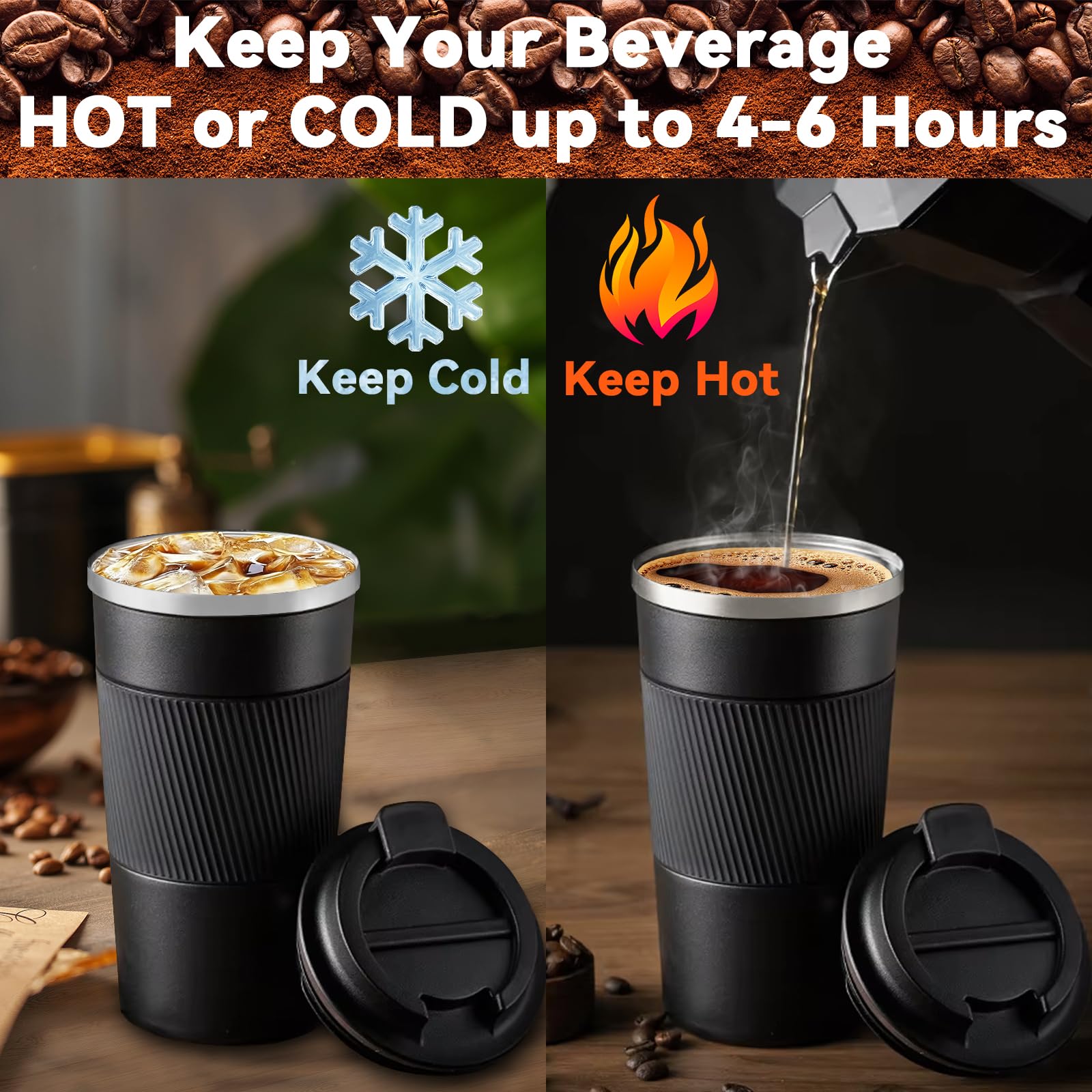 500/350Ml Tuimelaar Thermosbeker Koffiemok Auto Geïsoleerde Waterfles Reizen 304 Roestvrijstalen Vacuümkolven Drinkketel  15