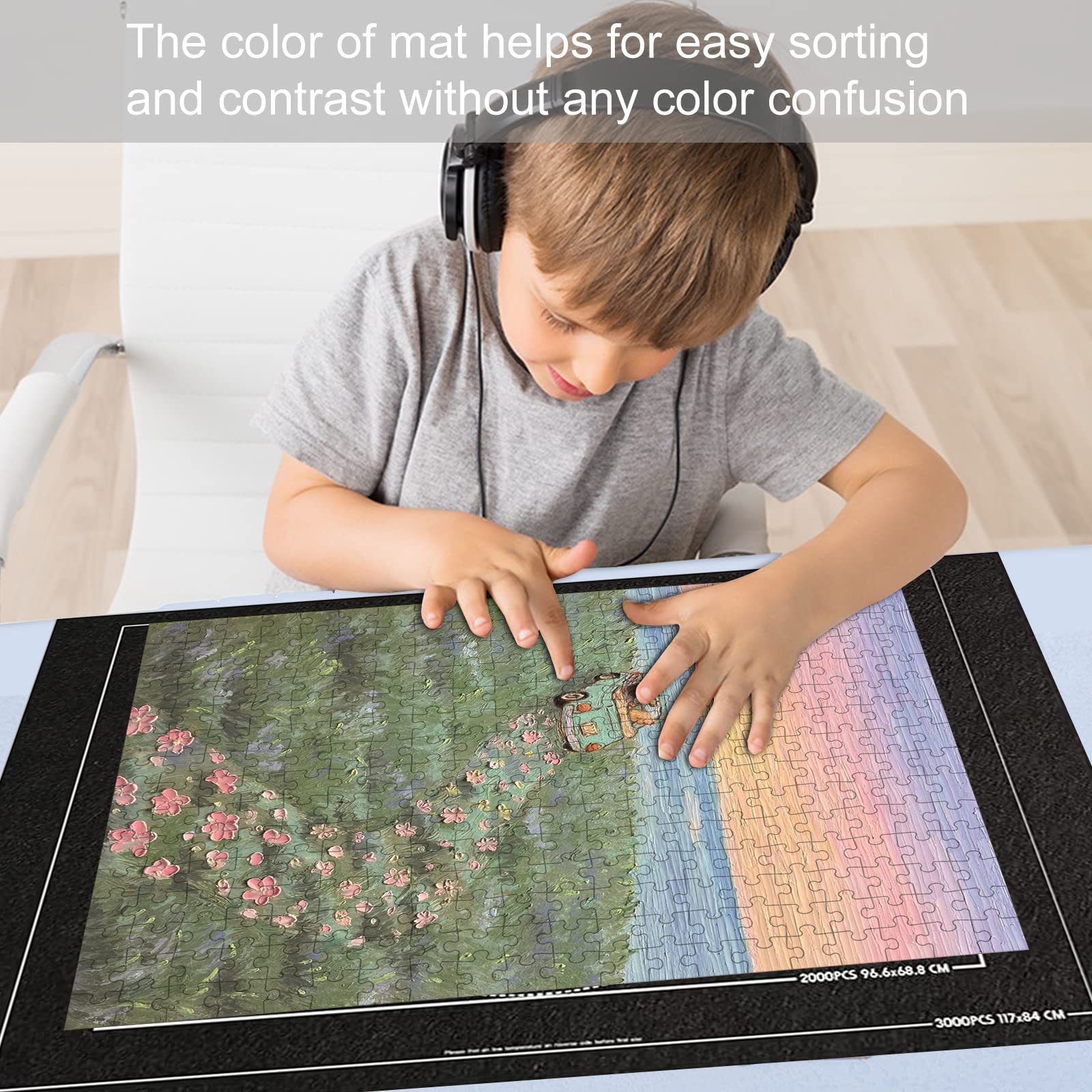 Join&Joy Rollbare Puzzlematte – Bis 3000 Teile, Mit 4 Schalen & Aufbewahrungstasche