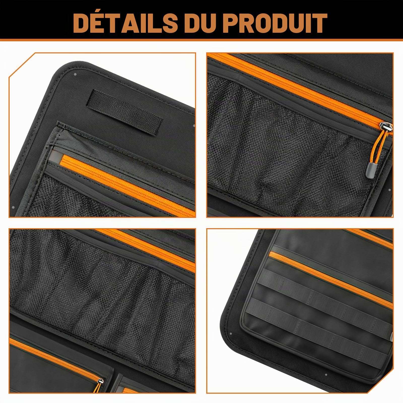 Lot de 2 Sacs de rangement pour hayon de voiture Compatible avec VW T5 T6, Organisateur de rangement pour panneau de porte arrière Tissu Oxford